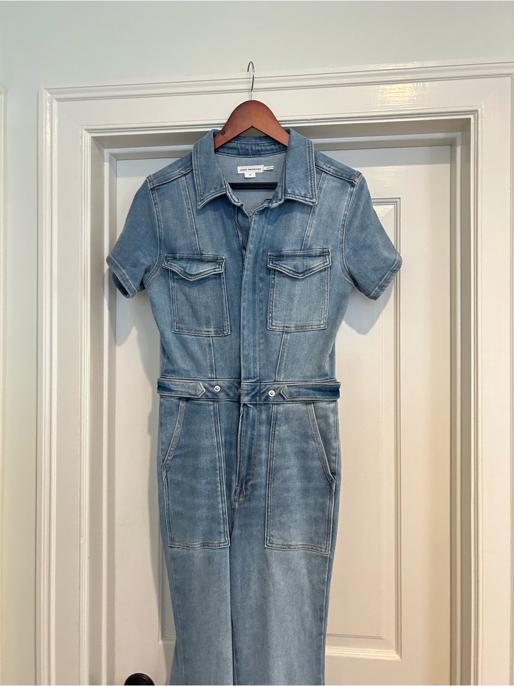 Good American Light Blue Denim Shirt Jacket - Picture 2 of 4
